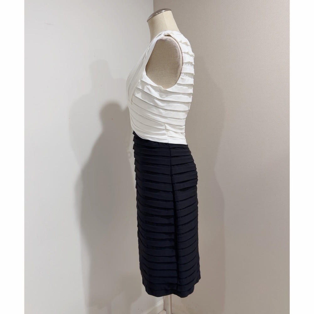 Scarlet Night Women's Black & White V-neck Tiered Sheath Dress Size 16 - Picture 3 of 9